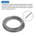 thumbnail image 3 of Uxcell 66FT Stainless Steel Cable Kit,  1/8" Silver 7x7 Strand Wire Rope with Loop Sleeves for Outdoor Deck Fence Wire, 3 of 7