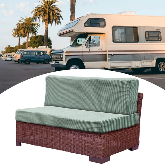 Camper Cushion Cover Non-Slip RV Dinette Seat Cover for Camper Sofa Bench Polyester Mint Green 1 Set