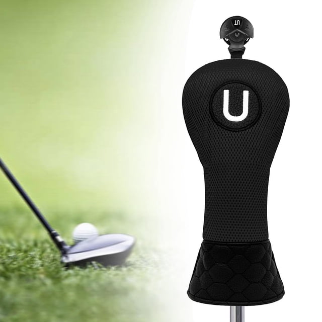 Funda Protectora Cola para Cabeza de Palo de Golf U Negra Cuero PU