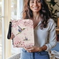 thumbnail image 4 of Kuiaobaty Hummingbird Cherry Blossom Print Bible Cover for Women Men Lightweight Bible Case PU Leather Organizer Expand Brief Case Journal Case Christian Purses Handbags with Wrist Strap, XL, 4 of 7