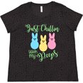 thumbnail image 3 of Inktastic Funny Easter Just Chillin' with My Peeps Women's Plus Size T-Shirt, 3 of 5