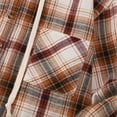 thumbnail image 5 of Women's Plaid Flannel Hoodie Shirt, Long Sleeve, Button Down, Oversized Boyfriend Style, Loose Fit, 5 of 5