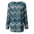 thumbnail image 5 of Long Sleeve Shirts for Women Dressy Casual Crew Neck Hem Flowy Tops Color Block Geometry Printed Oversized Loose Tunic Shirts Graphic Tees for Spring Fall #B06-Orange S, 5 of 5