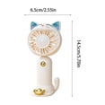 Cat Handheld Fan, 3-Speed USB Rechargeable Portable Mini Fan with Base ...