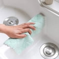 thumbnail image 4 of 12 Pack Kitchen Cloth Dish Towels, Premium Dishcloths, Super Absorbent Coral Velvet Dishtowels, Nonstick Oil Washable Fast Drying (Green-Grey), 4 of 8