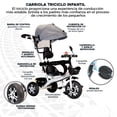 thumbnail image 3 of Triciclo para Bebe Triciclo Montable De 4 A 10 Años Carriola Montable con Sombrilla para Sol Silla Ajustable Carrito de Paseo Transformable Plegable Triciclo Infantil, 3 of 8
