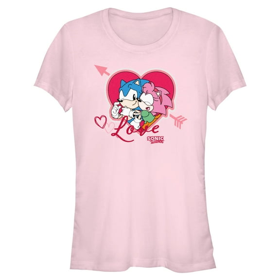 Junior's Sonic the Hedgehog Heart Hug Graphic T-Shirt