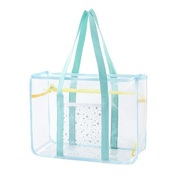 Bolsa de mano transparente para mujer, bolsa de gimnasio, bolsa de viaje, bolsa de playa para calle, playa, Verde claro