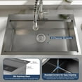 thumbnail image 6 of EastVita Drop In Kitchen Sink, 33x22 Inch Stainless Steel Kitchen Single Bowl Sinks, Modern Top Mount 16 Gauge Workstation Sink- with Pull-Down Faucet for Bar, Black, 6 of 8