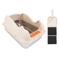 thumbnail image 2 of Stainless Steel Cat Litter Box with Scoop, Top Entry Large Litter Boxes, High Sided Litter Box, Anti Leakage Litter Pan Tray for Indoor, Easy To Clean, 2 of 7