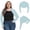 Sky Blue, variant on Fewfanhot Women Plus Size Long Sleeve Cropped Bolero Shrug, Open Front Lightweight Knit Cover Up Shawl