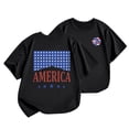 thumbnail image 4 of Toddler Boy Shirts Girls Spring Summer Casual Short Sleeved T Shirt Independence Day Letters Printed Round Neck Comfortable Tops,Size 5 Years-6 Years, 4 of 4