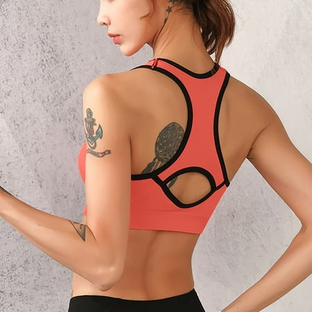 

QWERTYU Womens Sports Bras Sexy High Impact Sports Racerback Seamless Bra Watermelon Red M