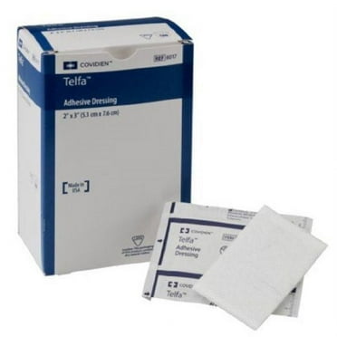 Telfa Adhesive Dressing  Film/Cotton, Rectangle, White, Sterile, 2 X 3 Inch, Box of 100
