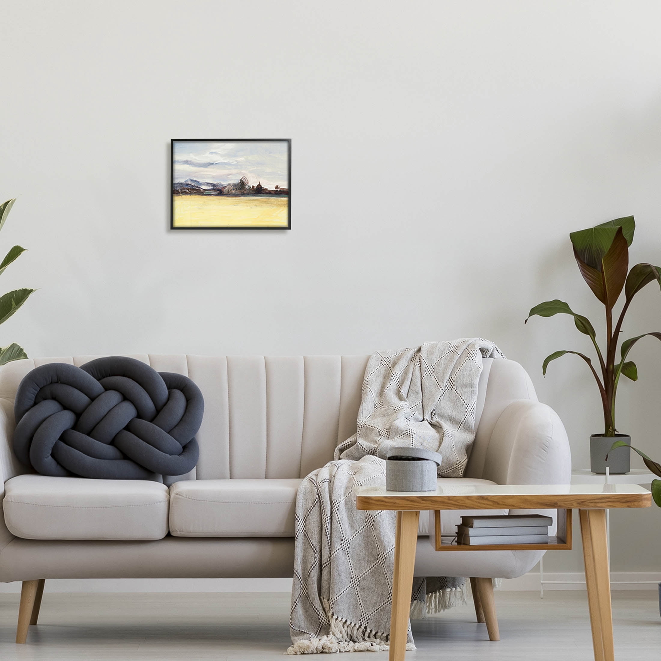 Stupell Industries Abstract Distant House Scenery Painting Black Framed Art Print Wall Art, Design by Stacy Pollard