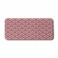 thumbnail image 1 of Abstract Computer Mouse Pad, Retro Triangles Motifs in Pastel Tones Rhythmic Print, Rectangle Non-Slip Rubber Mousepad X-Large, 35" x 15" Gaming Size, Coral Pastel Yellow, by Ambesonne, 1 of 2