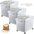 thumbnail image 1 of VEVOR Ingredient Bin, 10.5 Gallons Capacity Ingredient Storage Bin, PP Material Flour Bins On Wheels, White Shelf Ingredient Bin with Scoop and Sliding Lid, Commercial Storage Bins, 3 Pcs/Set, 1 of 9