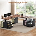 thumbnail image 5 of 76.8" Farmhouse L Shaped Electric Standing Desk with 6 Drawers and File Cabinet, Height Adjustable Computer Desk, Home Office Desk, 5 of 8