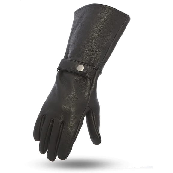 First Mfg Co - Phenom - Men's Motorcycle Biker Riding Black Leather Gloves - Extra Small - Touch Screen Support Windproof