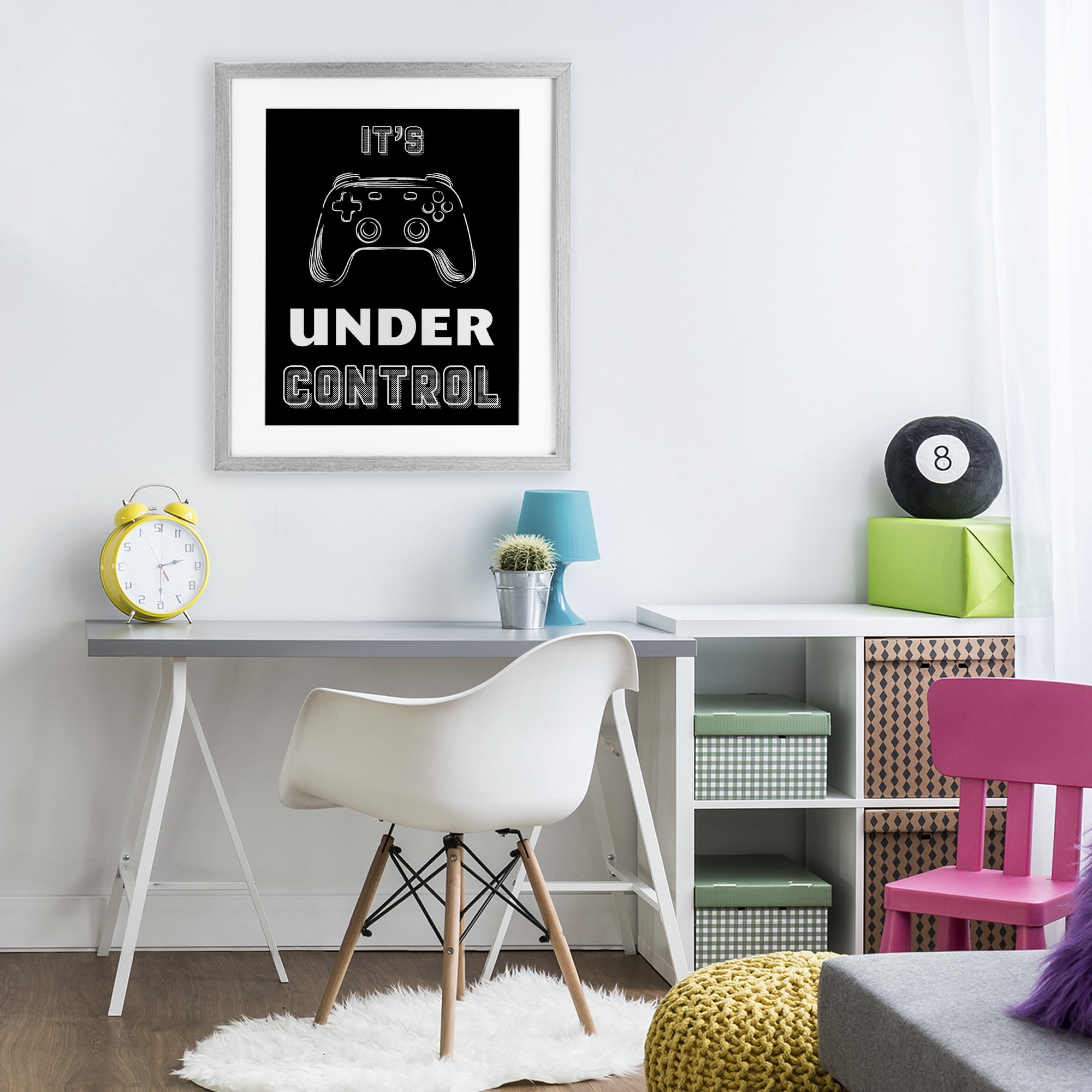 Stupell Industries Under Control Gamer Gray Framed Print Under Glass, design by Marcus Prime