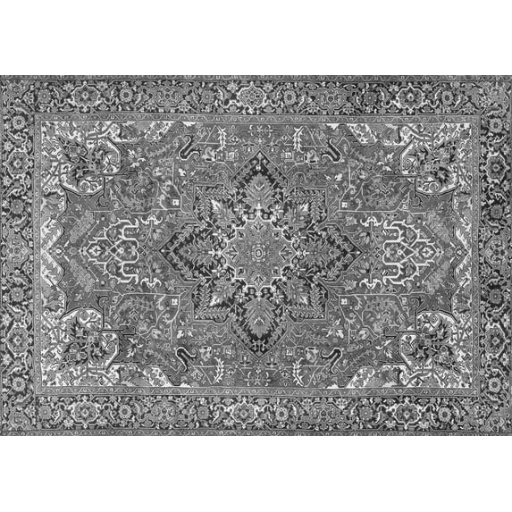 Ahgly Company Indoor Rectangle Persian Gray Traditional Area Rugs, 8' x 10'