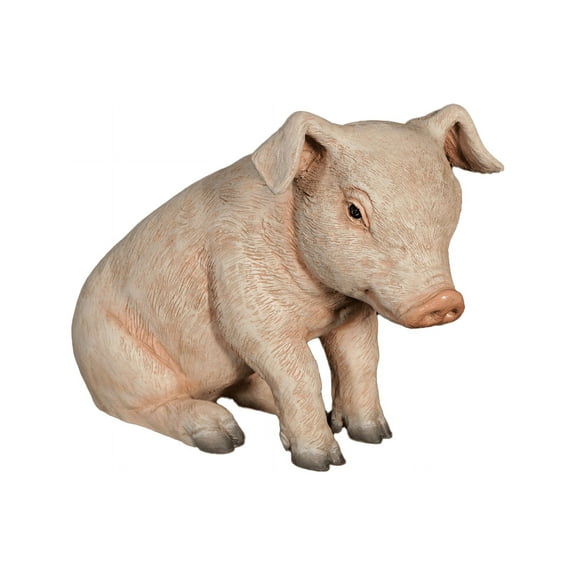 New Born Pig Sitting Life Size Statue