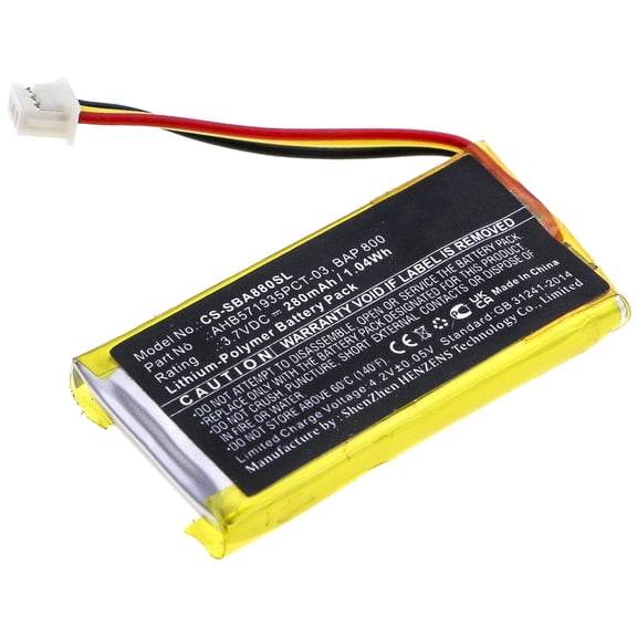 Replacement Battery for Sennheiser Flex 5000,RS 2000,RS 5000,Set 880,PN:AHB571935PCT-03,BAP 800,CP-SN800,280mAh