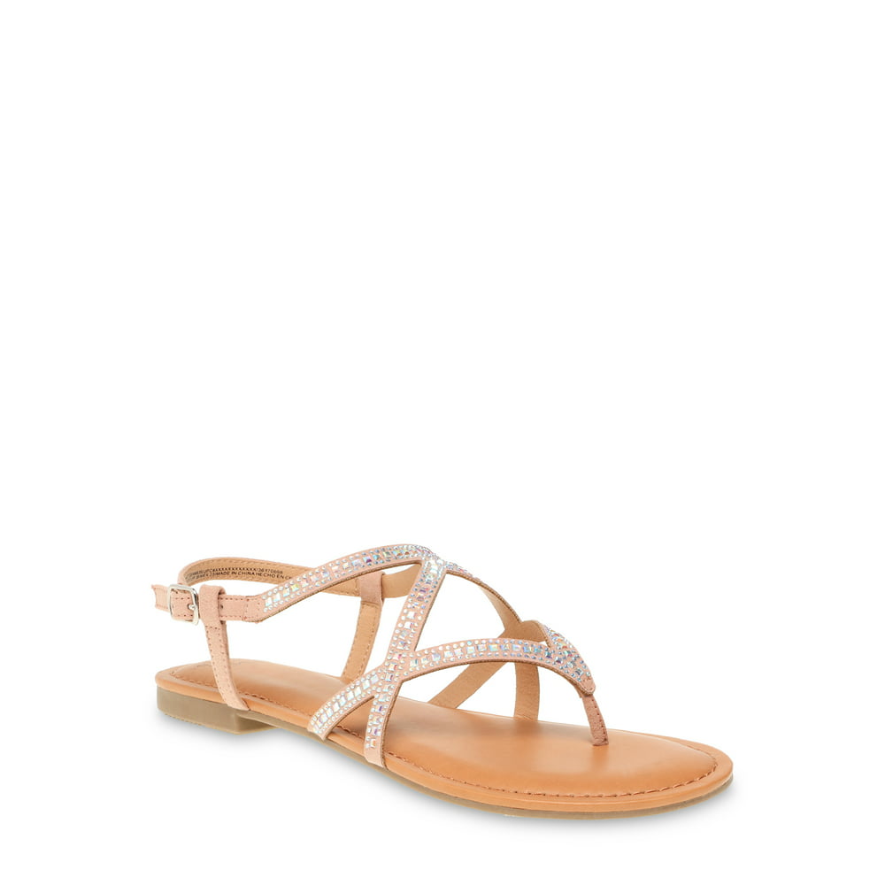 Time and Tru - Time and Tru Embellished Strappy Sandal (Women's ...