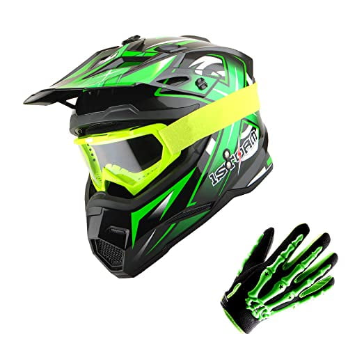 Green dirt bike helmet on sale