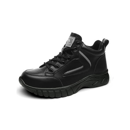 

Fangasis Women Athletic Shoes Comfort Trainers Non-Slip Sneakers Womens Walking Shoe Winter Warm Lightweight Lace Up Black with Plush Lined 6.5