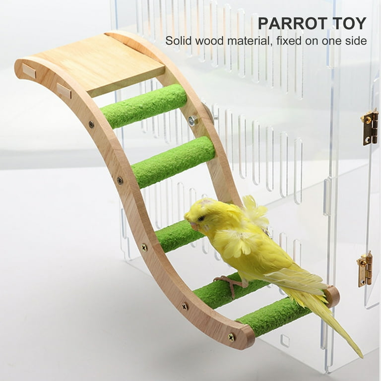 Bird Toys Log Color Interactive Wooden Parrot Climbing Ladder Play