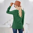 thumbnail image 6 of Women's Casual Soft Long Sleeve Button-Down V-Neck Solid T-Shirt Top - Polyester, All-Season Comfort, 6 of 6