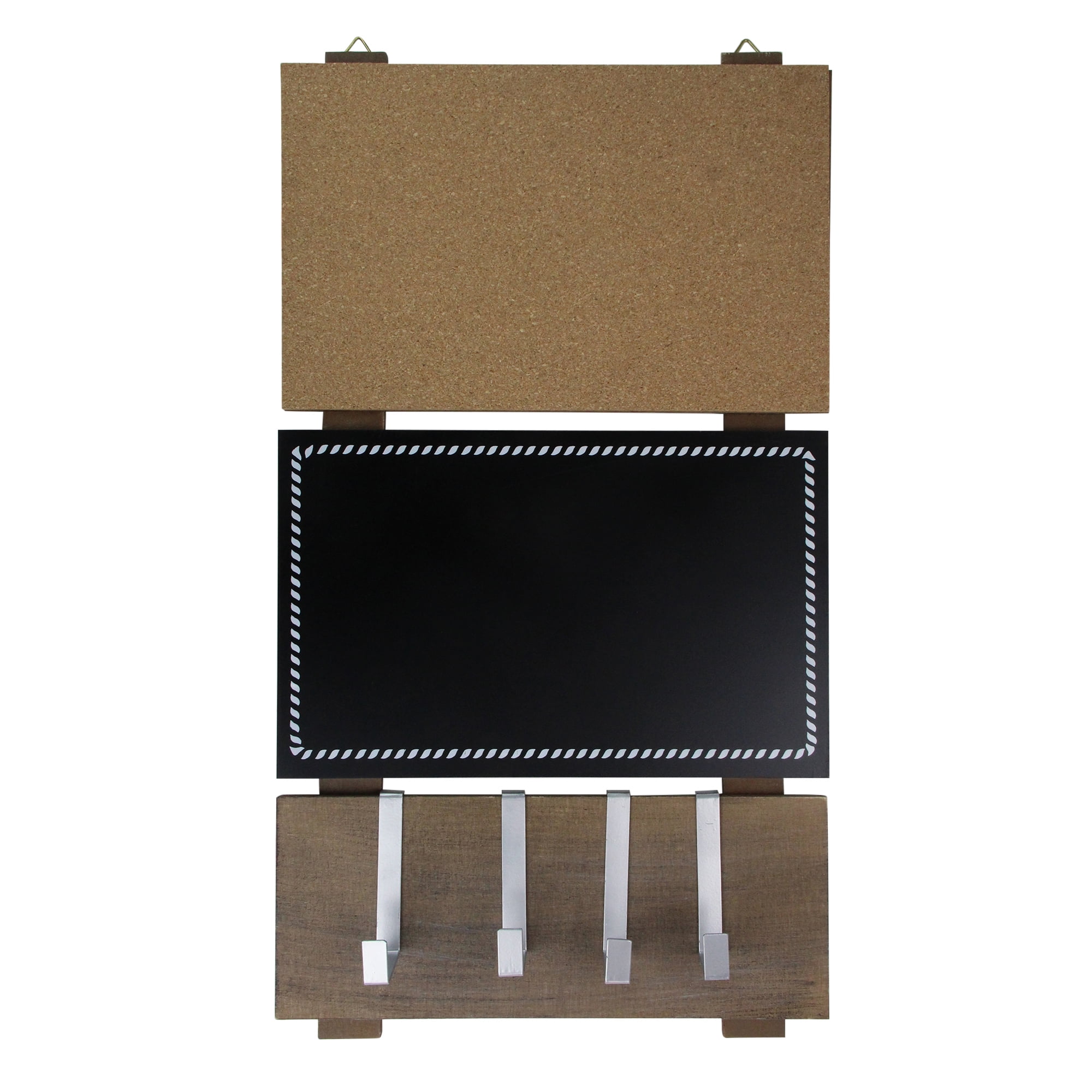 24' Black Hanging Combination Chalkboard, Corkboard, and Hooks