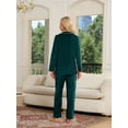 thumbnail image 2 of EK4YDNDS Womens Flannel Pajama Set, Long Button Down Lightweight Pjs Set with Pockets,(Dark Green,XL), 2 of 4