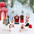thumbnail image 4 of Mini Christmas Village Set - 12 Piece Cabin Decor with Miniature Trees & Figures for Holiday Displays, 4 of 7