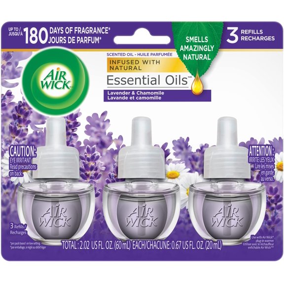 Recambio de aceite perfumado Air Wick Plug In, 3 unidades, lavanda y manzanilla