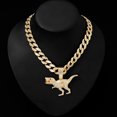 thumbnail image 1 of Necklace European and American hip hop dinosaur pendant animal personality men's pendant jewelry inlaid with rhinestones, 1 of 8