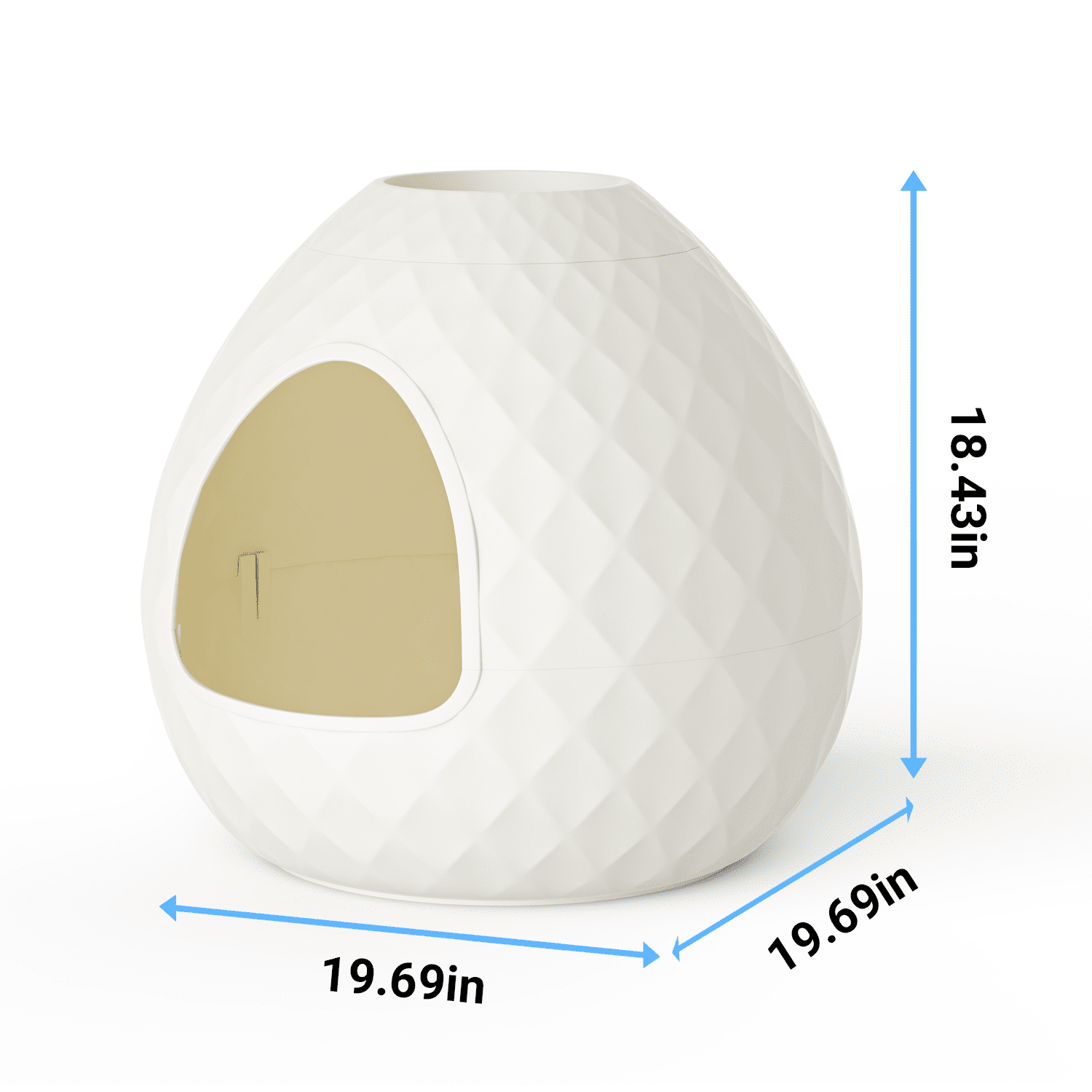 ZUCONKITCH Functional Enclosed Cat Litter Box - White, Decor-Integrated Design with Multi-Purpose Top, 19.69''*19.61''*18.43''