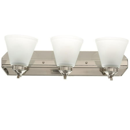 Hampton Bay 3-Light Brushed Nickel Bath Bar HB2076-35