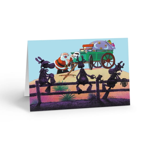 Western Santa Christmas Cards - 18 Christmas Cards & Envelopes - 40081