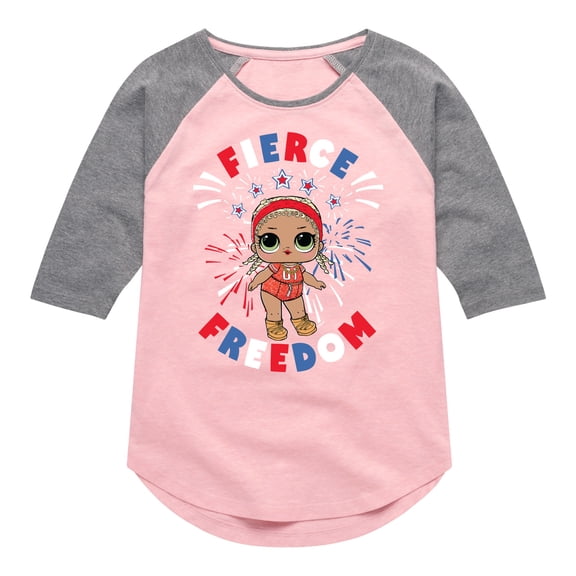 LOL Surprise! Americana - 4th of July - Fierce Freedom - Toddler & Youth Girls Raglan Graphic T-Shirt