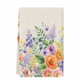 thumbnail image 2 of Pink Orange Flowers Kitchen Towels Set of 1, Spring Floral Farmhouse Botanical Rustic Absorbent Dish Towels for Kitchen, Microfiber Hand Towel, Quick Drying Tea Towel for Cleaning Dishcloths, 2 of 7