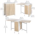 thumbnail image 3 of HOMCOM Folding Dining Table with 4-Shelves, Drop Leaf Kitchen Table, Brown, 3 of 10