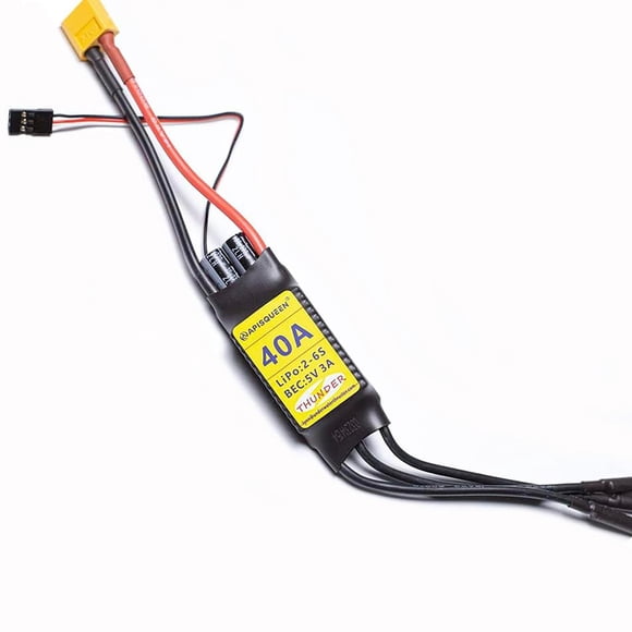 Driver de Velocidad Eléctrico APISQUEEN 40A ESC 2-6S 5V 3A BEC con XT60 y Enchufe 4.0 mm para RC Dro
