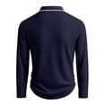 thumbnail image 5 of Telankuip Men's Knit Polo Shirts 2026 Early Spring Long Sleeve Quarter Zipper Polo Sweater Ribbing Pure Color Stretch Slim Fit Soft Comfortable Business Casual Pullover Tops 1-Navy L, 5 of 7