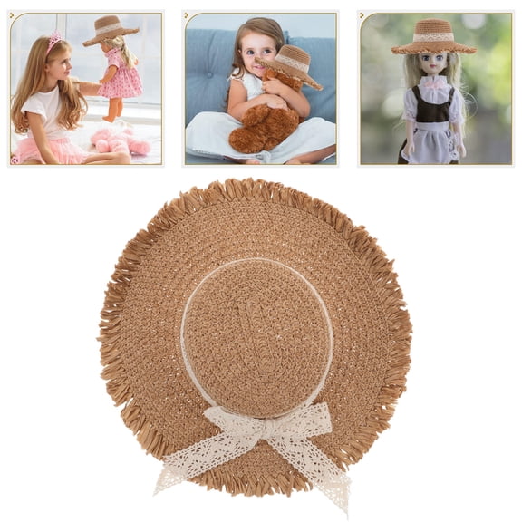 DEMACRIO Tiny Craft Hats Khaki Flat Top Trendy Design Mini Imitation Hats For Women Children 1Pack 7.9X7.9X2.7In