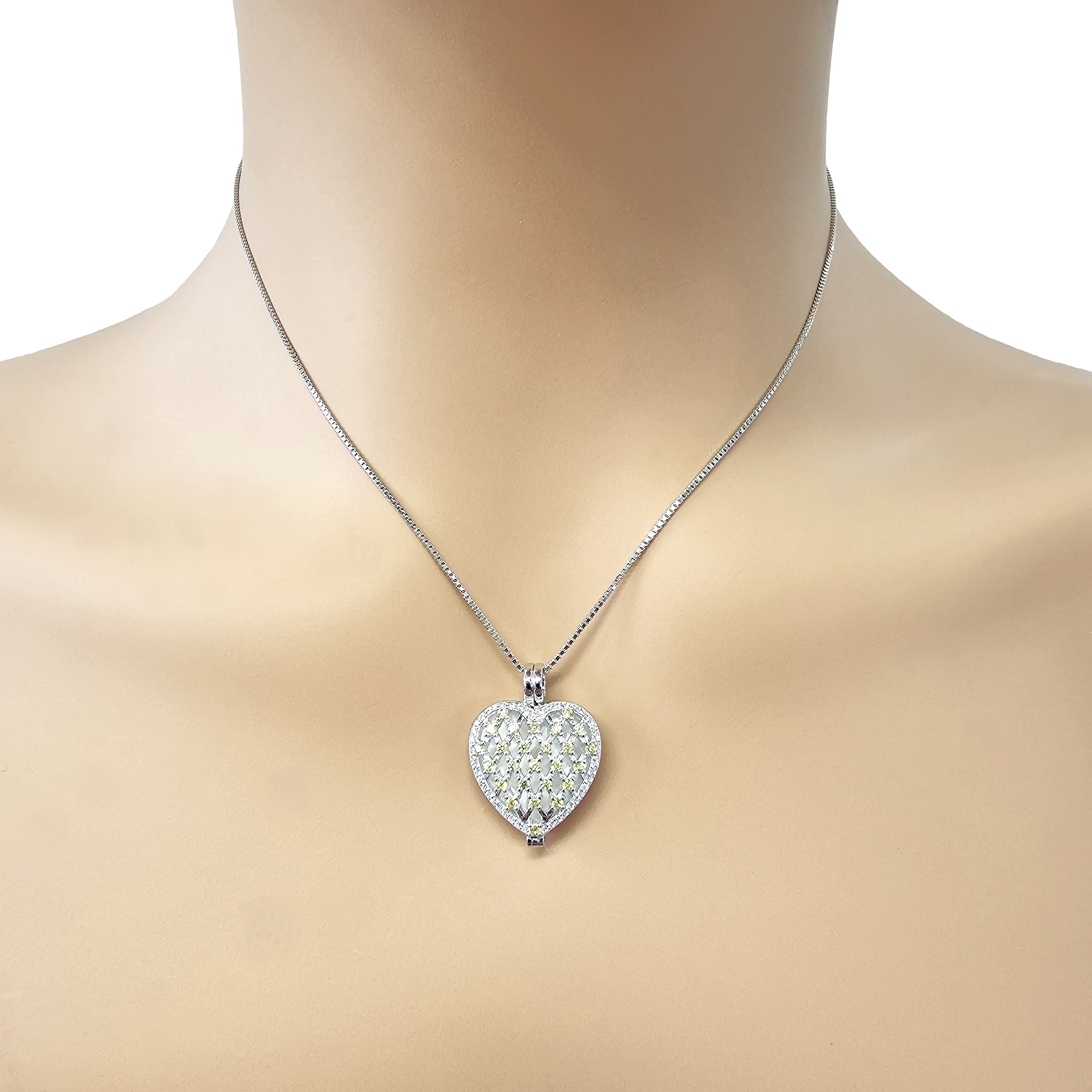 Nana Heart of Hearts Birthstone Locket Mother Female Adult Pendant, Yellow - November Stone 2