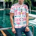 thumbnail image 6 of KLL Pink Striped Flamingo for Men's Baseball Shirts,Short Sleeve Casual Shirts Button Down Shirt for Men Beach Summer Wedding Shirt-XX-Large, 6 of 7
