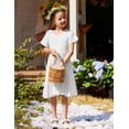 thumbnail image 6 of Arshiner Girl's Summer Dresses Short Sleeve Casual Holiday Skater Twirl Dress with Pockets, 6 of 6