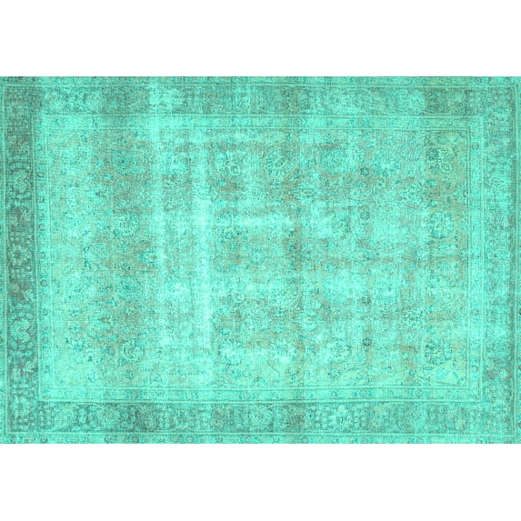 Ahgly Company Machine Washable Indoor Rectangle Persian Turquoise Blue Traditional Area Rugs, 2' x 4'